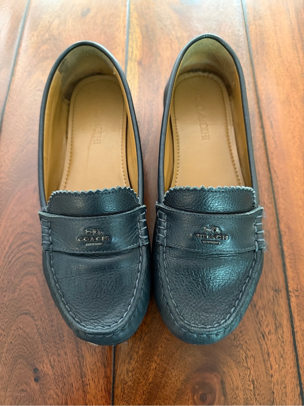 Coach Blue Leather Loafers